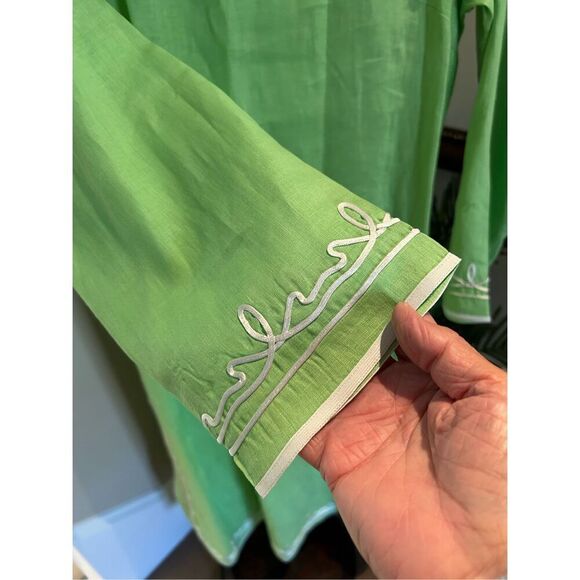 SOFT SURROUNDINGS Green Linen Caftan NWOT - Picture 6 of 7